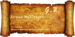 Grexa Márton névjegykártya